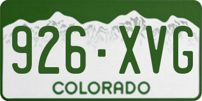 CO license plate 926XVG