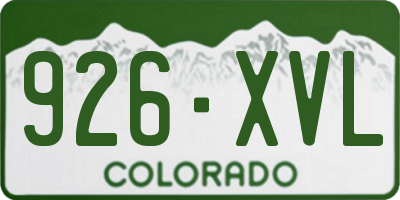 CO license plate 926XVL
