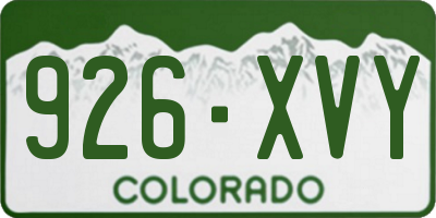 CO license plate 926XVY