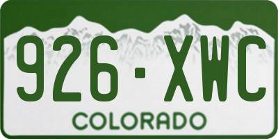 CO license plate 926XWC