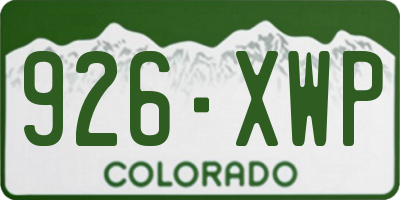 CO license plate 926XWP