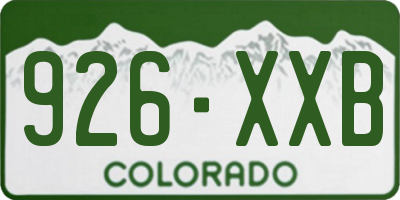 CO license plate 926XXB