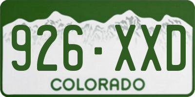 CO license plate 926XXD
