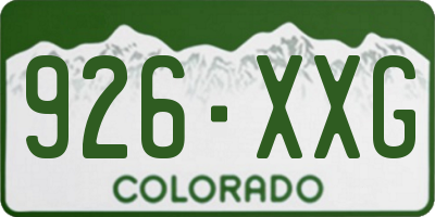 CO license plate 926XXG