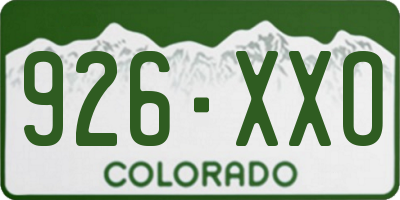 CO license plate 926XXO