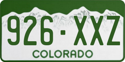 CO license plate 926XXZ