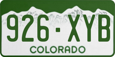 CO license plate 926XYB
