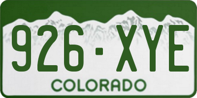 CO license plate 926XYE