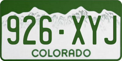CO license plate 926XYJ