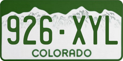 CO license plate 926XYL