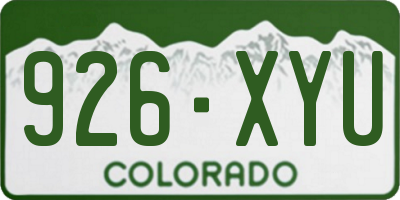 CO license plate 926XYU