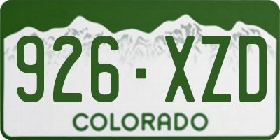 CO license plate 926XZD