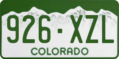 CO license plate 926XZL