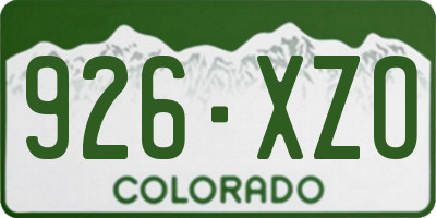 CO license plate 926XZO