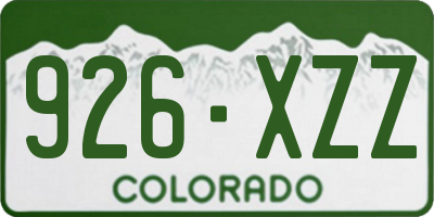 CO license plate 926XZZ
