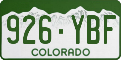 CO license plate 926YBF