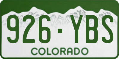 CO license plate 926YBS