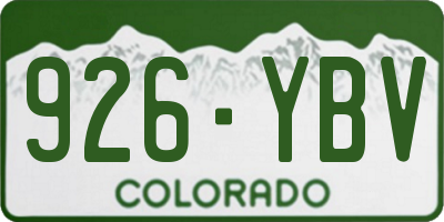 CO license plate 926YBV