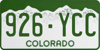 CO license plate 926YCC