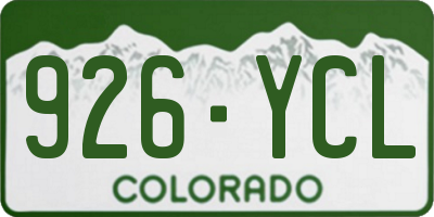 CO license plate 926YCL