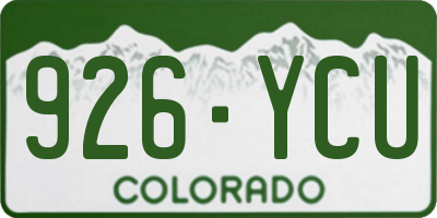 CO license plate 926YCU