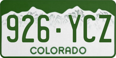 CO license plate 926YCZ