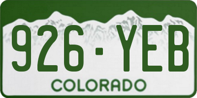 CO license plate 926YEB
