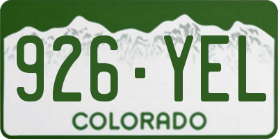 CO license plate 926YEL
