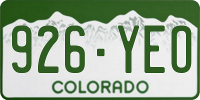 CO license plate 926YEO