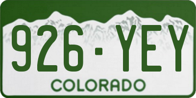 CO license plate 926YEY