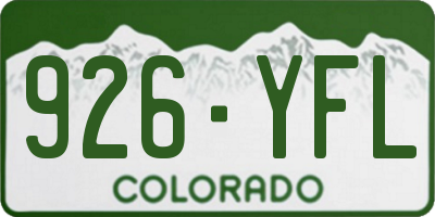 CO license plate 926YFL