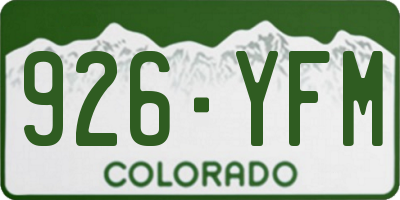 CO license plate 926YFM