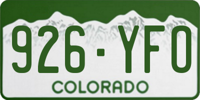 CO license plate 926YFO