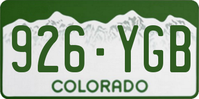 CO license plate 926YGB