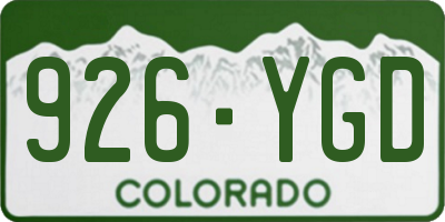 CO license plate 926YGD
