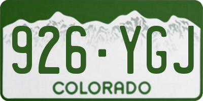CO license plate 926YGJ