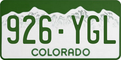CO license plate 926YGL