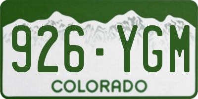 CO license plate 926YGM