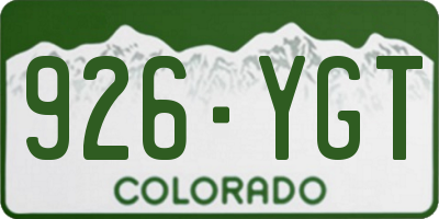 CO license plate 926YGT