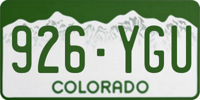 CO license plate 926YGU