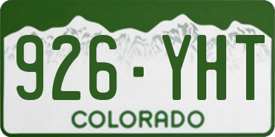 CO license plate 926YHT