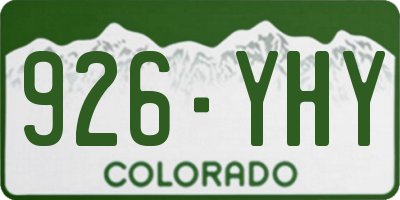 CO license plate 926YHY