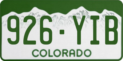 CO license plate 926YIB