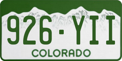 CO license plate 926YII