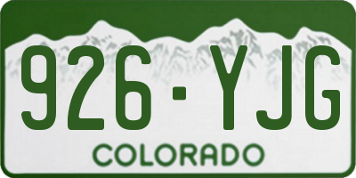 CO license plate 926YJG