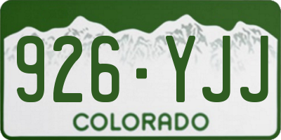 CO license plate 926YJJ