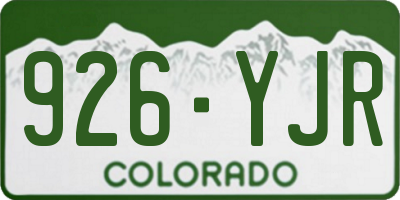 CO license plate 926YJR