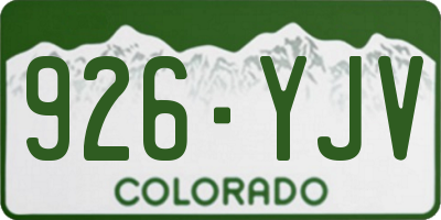 CO license plate 926YJV