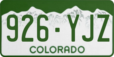 CO license plate 926YJZ
