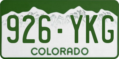 CO license plate 926YKG